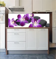 Fototapeta do kuchyn flie 180 x 60, 28681934 - Spa essentials-orchid with pyramid of stones