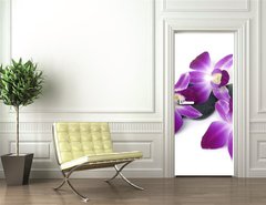 Samolepka na dvee flie 90 x 220, 28681934 - Spa essentials-orchid with pyramid of stones