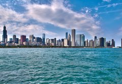 Samolepka flie 145 x 100  Skyline Chicago, 145 x 100 cm