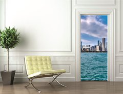 Samolepka na dvee flie 90 x 220  Skyline Chicago, 90 x 220 cm