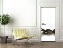 Samolepka na dvee flie 90 x 220, 2881748 - spa stones and daisy