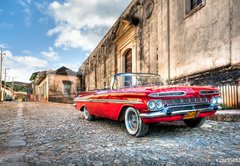 Fototapeta145 x 100  Red Chevrolet, 145 x 100 cm