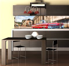 Fototapeta do kuchyn flie 260 x 60, 28895632 - Red Chevrolet