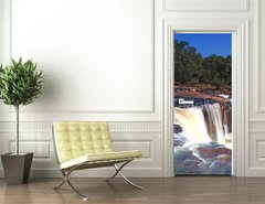 Samolepka na dvee flie 90 x 220  waterfall Tadtone in climate forest of Thailand, 90 x 220 cm