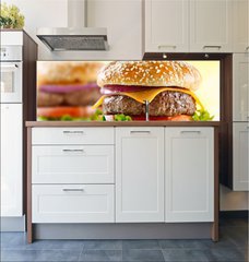 Fototapeta do kuchyn flie 180 x 60  cheeseburger, 180 x 60 cm