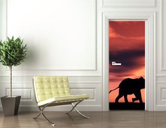 Samolepka na dvee flie 90 x 220  family of elephants, 90 x 220 cm