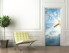 Samolepka na dvee flie 90 x 220  cross against the sky, 90 x 220 cm
