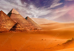 Fototapeta pltno 174 x 120, 293515177 - Giseh pyramids in Cairo in Egypt desert sand sun