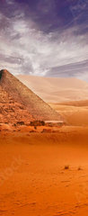 Samolepka na dvee flie 90 x 220, 293515177 - Giseh pyramids in Cairo in Egypt desert sand sun