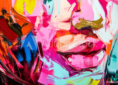 Samolepka flie 200 x 144  fragment from painted canvas texture, 200 x 144 cm