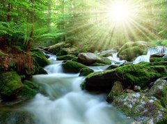 Samolepka flie 270 x 200, 29644333 - Waterfall in the national park Sumava-Czech Republic