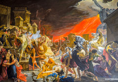 Samolepka flie 145 x 100, 297386468 - death of Pompeii, a reproduction of a painting by Karl Bryullov, the last day of Pompeii
