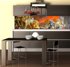 Fototapeta do kuchyn flie 260 x 60  death of Pompeii, a reproduction of a painting by Karl Bryullov, the last day of Pompeii, 260 x 60 cm