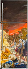 Samolepka na lednici flie 80 x 200  death of Pompeii, a reproduction of a painting by Karl Bryullov, the last day of Pompeii, 80 x 200 cm