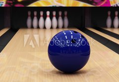 Fototapeta174 x 120  bowling ball and pins, 174 x 120 cm
