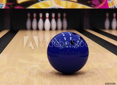Fototapeta pltno 240 x 174, 2975149 - bowling ball and pins - bowlingov koule a kolky