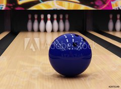 Samolepka flie 270 x 200, 2975149 - bowling ball and pins - bowlingov koule a kolky