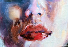 Fototapeta pltno 174 x 120, 298238089 - Red lips of a woman illustration