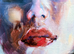 Samolepka flie 200 x 144, 298238089 - Red lips of a woman illustration