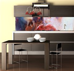 Fototapeta do kuchyn flie 260 x 60, 298238089 - Red lips of a woman illustration