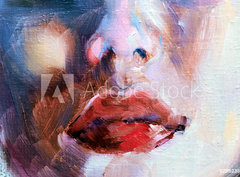 Fototapeta pltno 330 x 244, 298238089 - Red lips of a woman illustration