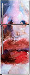 Samolepka na lednici flie 80 x 200, 298238089 - Red lips of a woman illustration