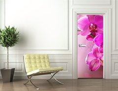 Samolepka na dvee flie 90 x 220  Orchid Flower border design, 90 x 220 cm