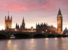 Fototapeta100 x 73  Big Ben in the evening, London, UK, 100 x 73 cm