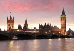 Fototapeta145 x 100  Big Ben in the evening, London, UK, 145 x 100 cm