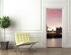 Samolepka na dvee flie 90 x 220  Big Ben in the evening, London, UK, 90 x 220 cm