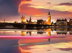 Samolepka flie 100 x 73, 30031688 - Big Ben in the evening, London, UK