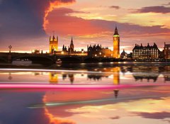 Fototapeta100 x 73  Big Ben in the evening, London, UK, 100 x 73 cm