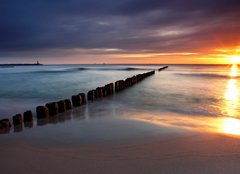 Fototapeta papr 160 x 116, 30334255 - Beautiful sunrise at baltic beach in Poland - Hel