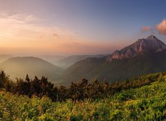 Samolepka flie 100 x 73  Roszutec peak in sunset  Slovakia mountain Fatra, 100 x 73 cm