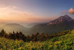 Fototapeta vliesov 145 x 100, 30337754 - Roszutec peak in sunset - Slovakia mountain Fatra