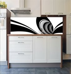 Fototapeta do kuchyn flie 180 x 60  Abstract black and white spiral, 180 x 60 cm