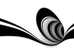 Samolepka flie 200 x 144  Abstract black and white spiral, 200 x 144 cm