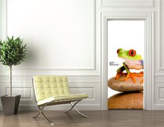 Samolepka na dvee flie 90 x 220  Red Eyed Tree Frog, 90 x 220 cm