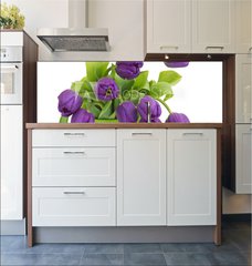 Fototapeta do kuchyn flie 180 x 60  bunch of violet tulips, 180 x 60 cm