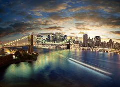 Samolepka flie 100 x 73, 30806367 - Amazing New York cityscape - taken after sunset - ڞasn panorma msta New York