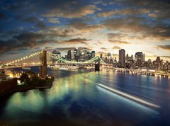 Fototapeta vliesov 270 x 200, 30806367 - Amazing New York cityscape - taken after sunset - ڞasn panorma msta New York