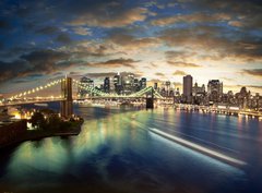 Fototapeta330 x 244  Amazing New York cityscape  taken after sunset, 330 x 244 cm