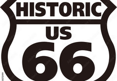 Samolepka flie 145 x 100  Route66 Historic Road, 145 x 100 cm