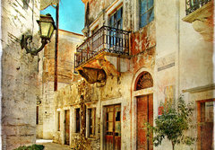 Fototapeta184 x 128  pictorial old streets of Greece, 184 x 128 cm