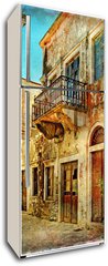 Samolepka na lednici flie 80 x 200  pictorial old streets of Greece, 80 x 200 cm