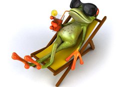 Fototapeta254 x 184  Grenouille et chaise longue, 254 x 184 cm