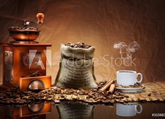 Fototapeta pltno 160 x 116, 31588388 - coffee accessories on mat