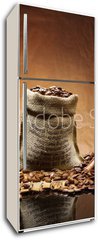 Samolepka na lednici flie 80 x 200  coffee accessories on mat, 80 x 200 cm