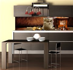 Fototapeta do kuchyn flie 260 x 60  coffee composition, 260 x 60 cm
