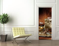 Samolepka na dvee flie 90 x 220  coffee composition, 90 x 220 cm